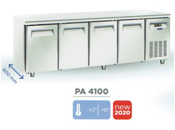 Tavolo refrigerato PA4100 pasticceria inox, positivo + 2/+8°.